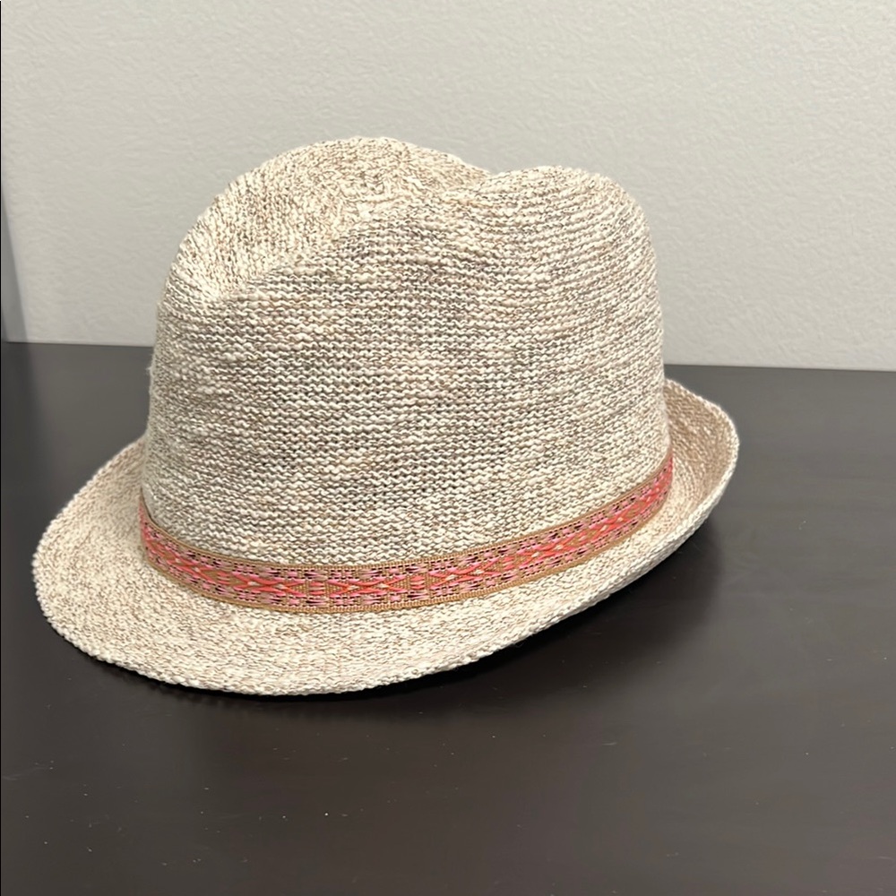 Aldo Beige Fedora with Pink Band